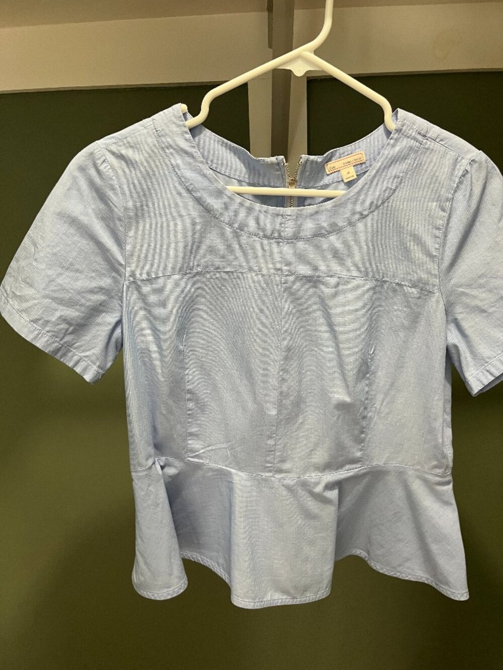 Gap Blue Woven Peplum Top